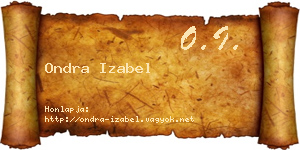 Ondra Izabel névjegykártya